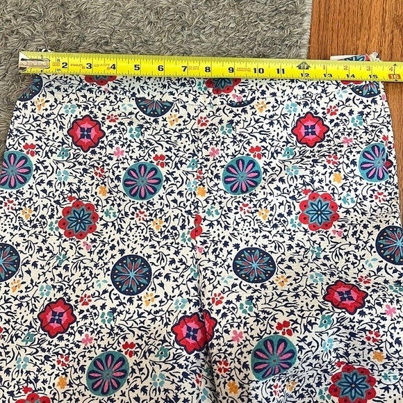 Boden Al Fresco Colorful Floral Print Slim Fit 7/8 Cropped Side Zip Pants Boho - Picture 12 of 14
